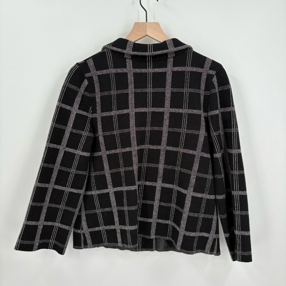 MOTH by Anthropologie Windowpane Knit Blazer Medium - Picture 3 of 6